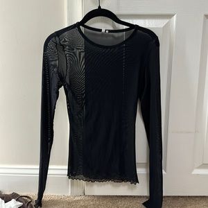 Cute black mesh long sleeve